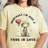 Load image into Gallery viewer, CC Frog Valentine Shirt, Frog Pun T-shirt, Quirky Love Tshirt, Amphibian Valentine Tee, Just A Frog In Love
