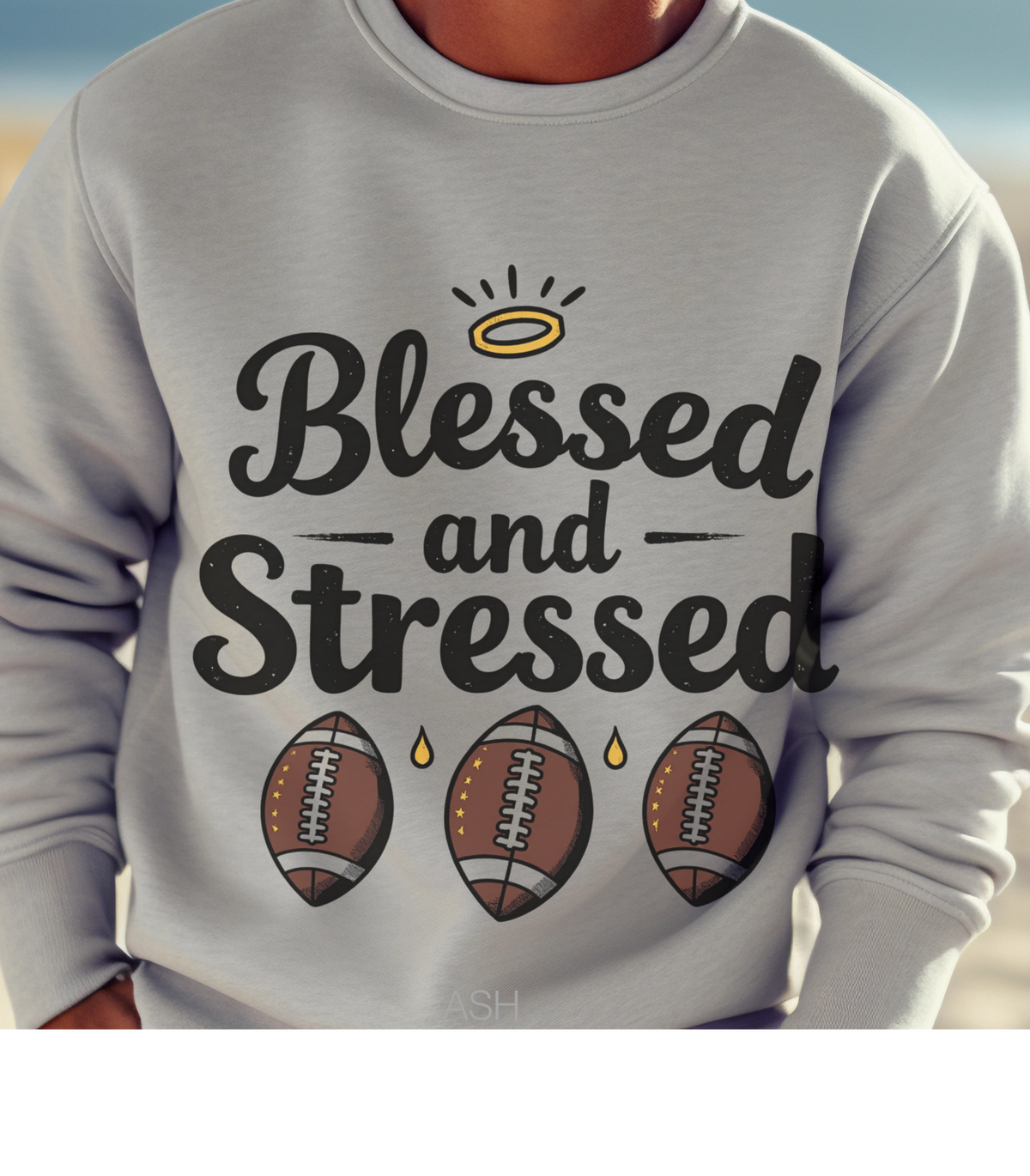Blessed and Stressed Football Shirt, Funny Game Day Tee for Fans, Tailgate T-Shirt, Fall Sports Shirt for Moms, Wives, and Fans