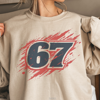 Load image into Gallery viewer, 67 Sweatshirt, Gen Z Meme Crewneck, Unisex 6 and 7 Pullover
