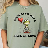 Load image into Gallery viewer, CC Frog Valentine Shirt, Frog Pun T-shirt, Quirky Love Tshirt, Amphibian Valentine Tee, Just A Frog In Love

