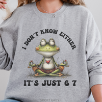 Load image into Gallery viewer, 67 Frog Sweatshirt, Frog Meme Shirt, 67 Inside Joke Crewneck, Unisex Amphibian Pullover, I Don't Know Either
