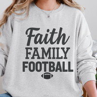 Load image into Gallery viewer, Faith Family Football Shirt, Fall Game Day Shirt, Christian Football Shirt, Sunday Funday Tee, Sports Fan T-Shirt for Him or Her
