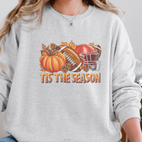 Load image into Gallery viewer, Fall Football Sweatshirt, Pumpkin Football Helmet Crewneck, Funny Autumn Game Day Pullover, Tis The Season Sports Fan Shirt
