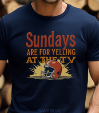 Load image into Gallery viewer, Funny Football Fan Shirt, Game Day Tshirt, Funny Sports Tee, Tailgate Tee, Fall Football Season Fan Shirt, Sudays Are For Yelling At The TV
