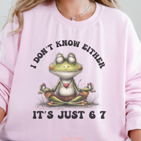 Load image into Gallery viewer, 67 Frog Sweatshirt, Frog Meme Shirt, 67 Inside Joke Crewneck, Unisex Amphibian Pullover, I Don't Know Either
