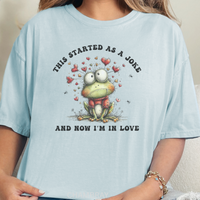 Load image into Gallery viewer, CC Frog Valentine Shirt, Frog Pun T-shirt, Quirky Love Tshirt, Amphibian Valentine Tee, Started As A Joke
