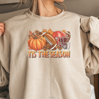 Load image into Gallery viewer, Fall Football Sweatshirt, Pumpkin Football Helmet Crewneck, Funny Autumn Game Day Pullover, Tis The Season Sports Fan Shirt
