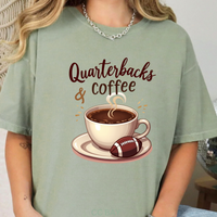 Load image into Gallery viewer, Quarterbacks And Coffee Football Shirt For Women. Football Mom Shirt, Football Season Shirt
