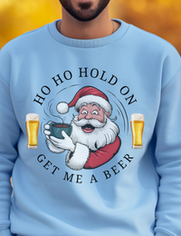 Load image into Gallery viewer, Santa Christmas Sweatshirt, Ugly Christmas Sweater, Santa Coffee Mug Crewneck, Holiday Beer Pullover
