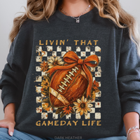 Load image into Gallery viewer, Funny Football Sweatshirt Gift For Fall, Football Gifts For Women,Women Football Shirts, Game Day Football Sweatshirt, Funny Football Shirt, Livin&#39; The Gameday Life													Unisex Heavy Blend™ Crewneck Sweatshirt
