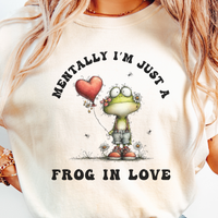 Load image into Gallery viewer, CC Frog Valentine Shirt, Frog Pun T-shirt, Quirky Love Tshirt, Amphibian Valentine Tee, Just A Frog In Love
