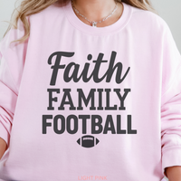 Load image into Gallery viewer, Faith Family Football Shirt, Fall Game Day Shirt, Christian Football Shirt, Sunday Funday Tee, Sports Fan T-Shirt for Him or Her
