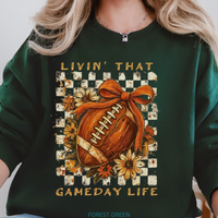 Load image into Gallery viewer, Funny Football Sweatshirt Gift For Fall, Football Gifts For Women,Women Football Shirts, Game Day Football Sweatshirt, Funny Football Shirt, Livin&#39; The Gameday Life													Unisex Heavy Blend™ Crewneck Sweatshirt
