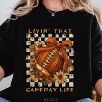 Load image into Gallery viewer, Funny Football Sweatshirt Gift For Fall, Football Gifts For Women,Women Football Shirts, Game Day Football Sweatshirt, Funny Football Shirt, Livin&#39; The Gameday Life													Unisex Heavy Blend™ Crewneck Sweatshirt
