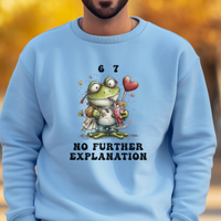 Load image into Gallery viewer, 67 Frog Sweatshirt, Frog Meme Shirt, 67 Inside Joke Crewneck, Unisex Amphibian Pullover, No Further Explanation
